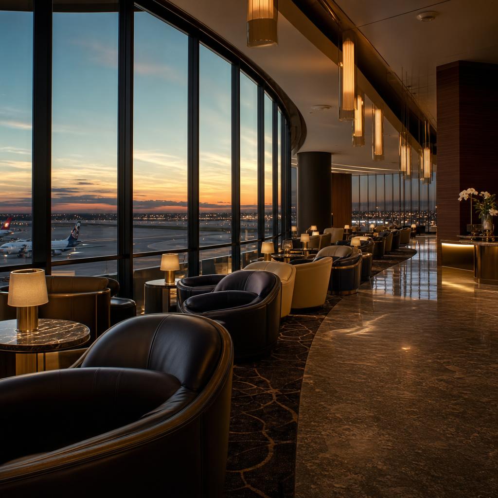 Empty luxury airport lounge